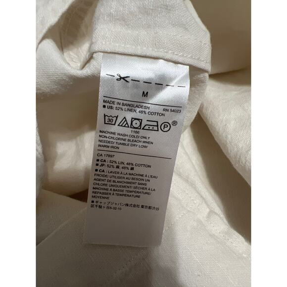 NWT Banana Republic Linen Beige Shirt Slim Fit S/S Casual Preppy Shirt Size: M - Picture 6 of 7